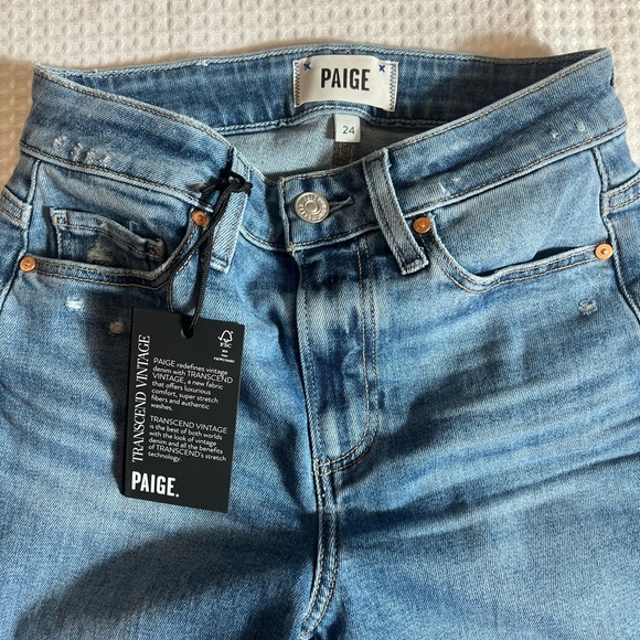 PAIGE High Rise Bootcut Jeans Transcend Vintage Stretch Medium Wash Blue Women - Picture 4 of 10